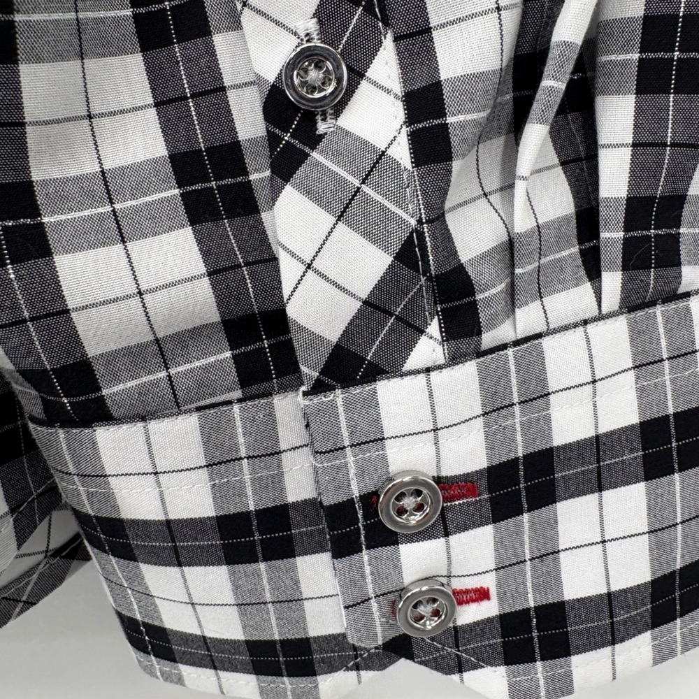 TALBOTS 20W‎ NON-IRON PERFECT SHIRT PLAZA PLAID BLACK WHITE COTTON - Picture 12 of 15